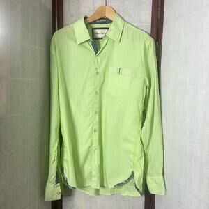 ROBERT GRAHAM BUTTON UP STRIPPED‎ BRIGHT GREEN SHIRT SIZE L